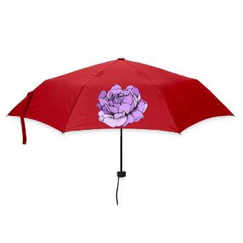 Purple Peony Line Art - Umbrella (small) - red - Front
