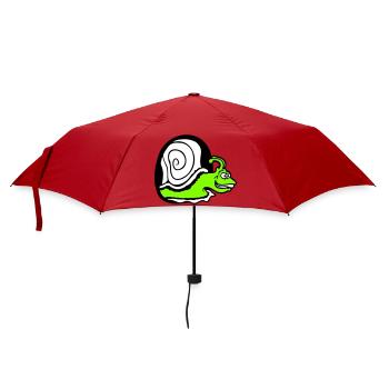 snail peeks hole wall mouse hole funny silly - Umbrella (small) - red - Front