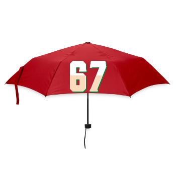 6 7 – Trendy minimalist text design, - Umbrella (small) - red - Front