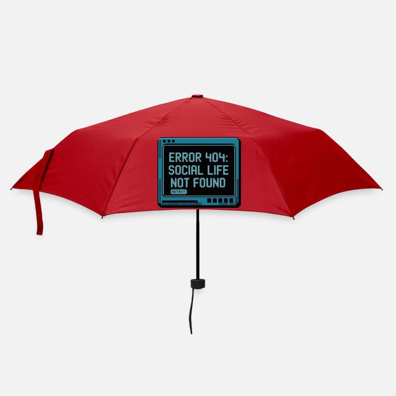 Retro 404: Social life is lacking - Umbrella (small) - red