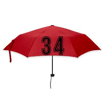 34 Symbole numérique - Parapluie standard - rouge - Devant