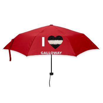 I Love Galloway – Herz für Galloway-Fans - Regenschirm (klein) - Rot - Vorne
