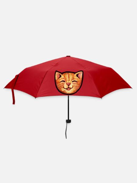 Sonnenkat Aquarell Lächeln - Regenschirm (klein) - Rot