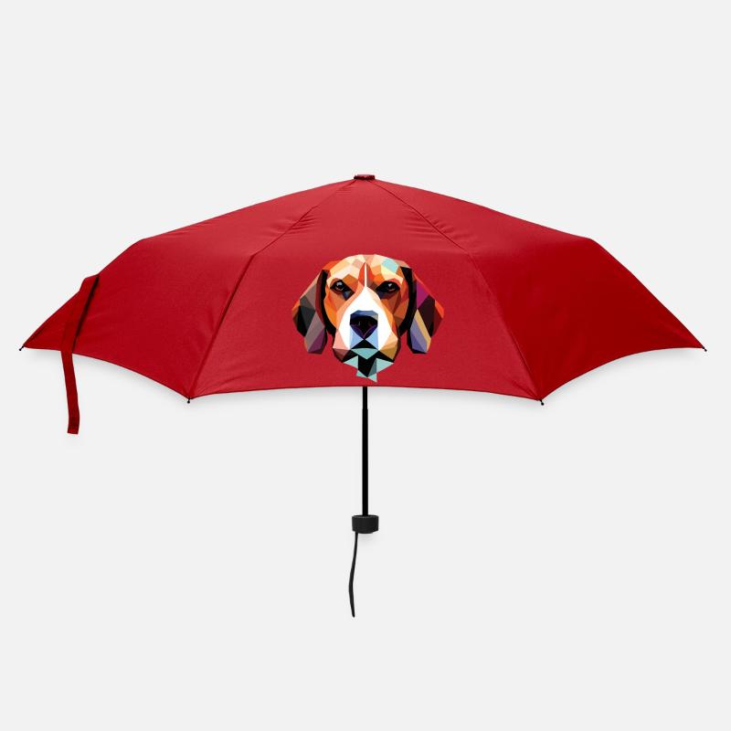 Beagle Hund Polygon - Regenschirm (klein) - Rot