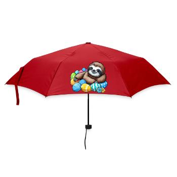 mignon paresseux oeuf de Pâques dessin animé Chilling Easter - Parapluie standard - rouge - Devant