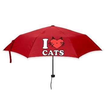I Love Cats Heart Logo - Umbrella (small) - red - Front