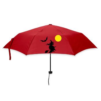 hexe_halloween - Regenschirm (klein) - Rot - Vorne
