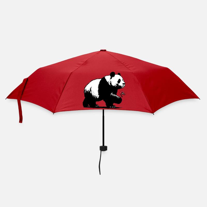 Panda - Regenschirm (klein) - Rot