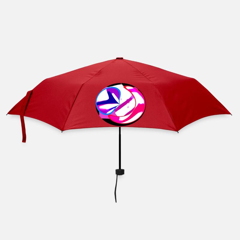 Neon Swirl Abstrakt - Regenschirm (klein) - Rot