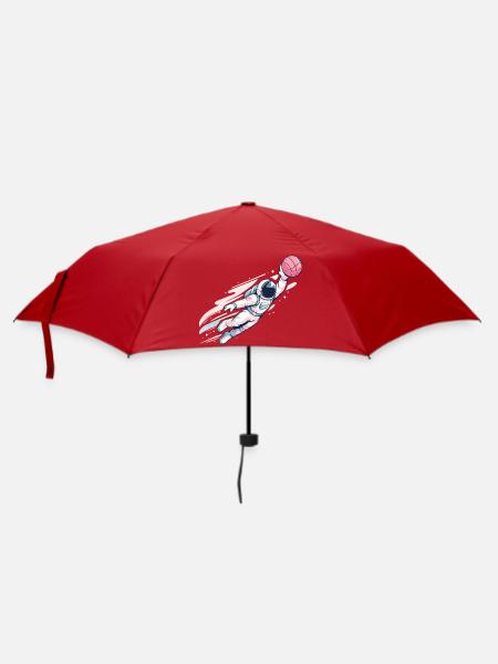 Astronauten-Basketball-Weltraumdunk-Design - Regenschirm (klein) - Rot