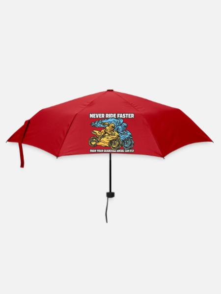 Biker Engel 🏍️ - Regenschirm (klein) - Rot