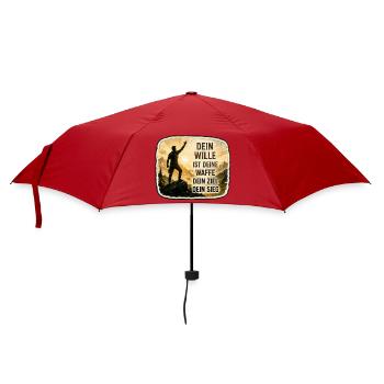 Dein Wille ist deine Waffe - Regenschirm (klein) - Rot - Vorne