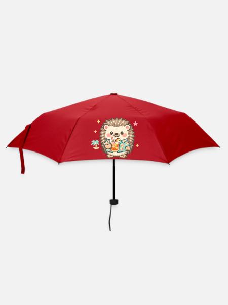 Hawaiian-Igel mit Getränk - Regenschirm (klein) - Rot