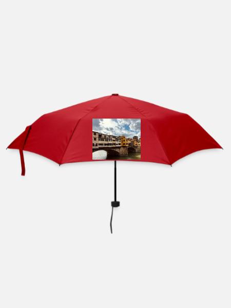 Bunte Mietshäuser am Fluss - Regenschirm (klein) - Rot
