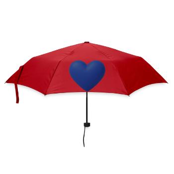 Kobaltblauer Herz 3D - Regenschirm (klein) - Rot - Vorne