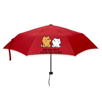 Gott hat ihnen Schwänze angezogen - Regenschirm (klein) - Rot - Vorne
