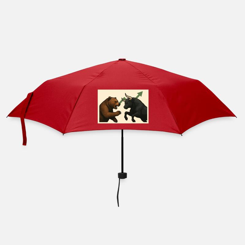 Börsenkampf Bären gegen Stier - Regenschirm (klein) - Rot