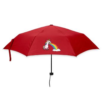 Unicorn Spits Rainbow in Clouds - Umbrella (small) - red - Front
