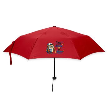 Ich starte in die 1. Klasse Eulen Design - Regenschirm (klein) - Rot - Vorne