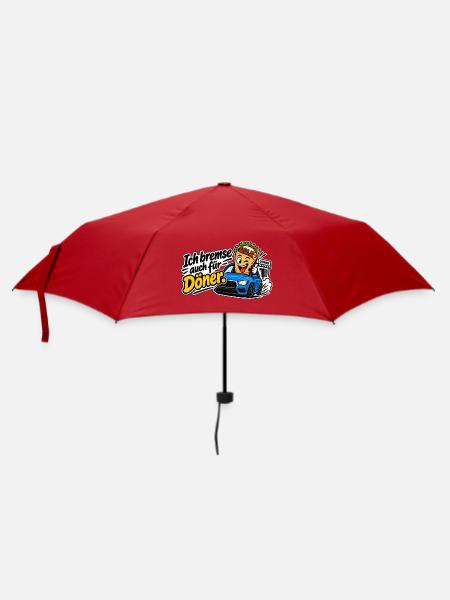 Ich bremse auch für Döner - Regenschirm (klein) - Rot