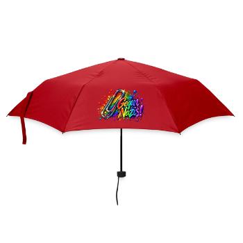 Gegen Nazis Regenbogen  Briefklammer Büroklammer - Regenschirm (klein) - Rot - Vorne