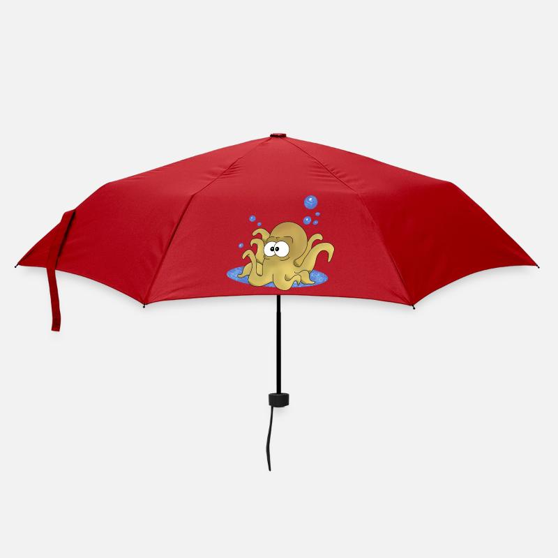 Krake - Regenschirm (klein) - Rot