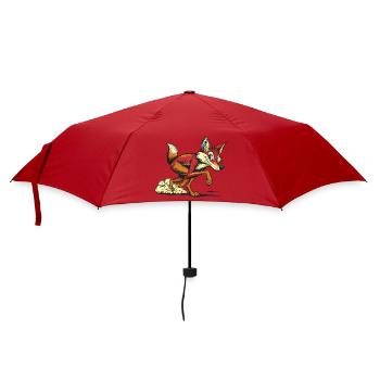 Red Fox Cartoon Sprint - Umbrella (small) - red - Front