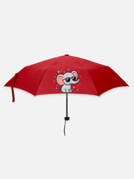 Schimmernde Elefanten-Sonnenbrille - Regenschirm (klein) - Rot