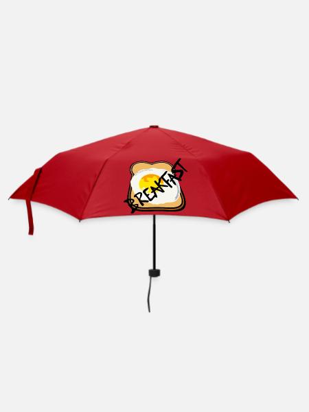 Toast mit Spiegelei Grafik - Regenschirm (klein) - Rot