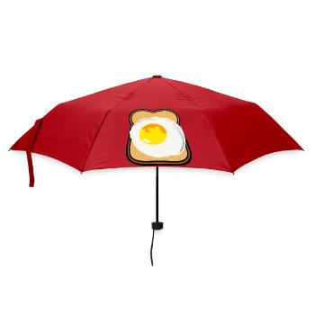 Toast mit Spiegelei lecker Frühstück - Regenschirm (klein) - Rot - Vorne