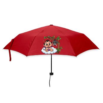 Teufelchen auf Wolke - Regenschirm (klein) - Rot - Vorne