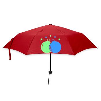 Neon-Weihnachtskugeln Duo - Regenschirm (klein) - Rot - Vorne