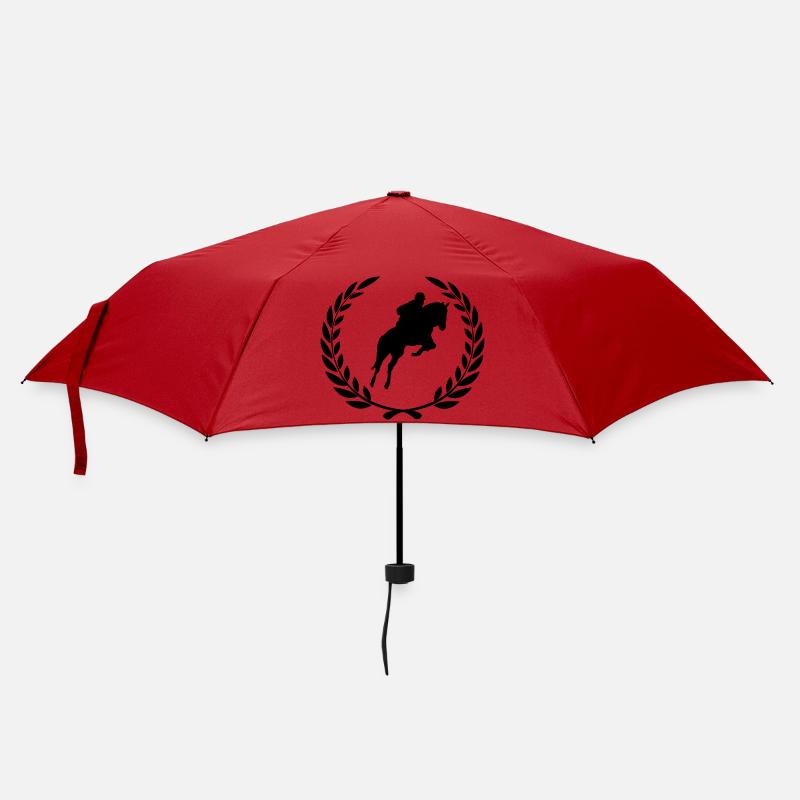 Sportpreis Lorbeerkranz-Springreiter - Regenschirm (klein) - Rot