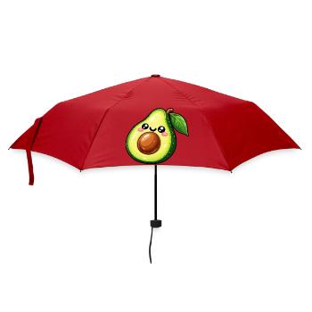 Kawaii Avocado Lächeln - Regenschirm (klein) - Rot - Vorne