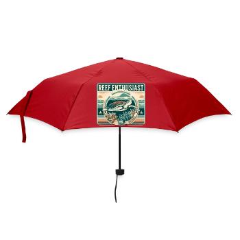Reef Enthusiast Design, Vintage Wasserschildkröte - Regenschirm (klein) - Rot - Vorne