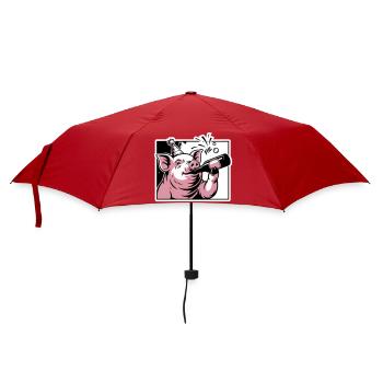 Cochon avec bouteille de fête et de célébration - Parapluie standard - rouge - Devant