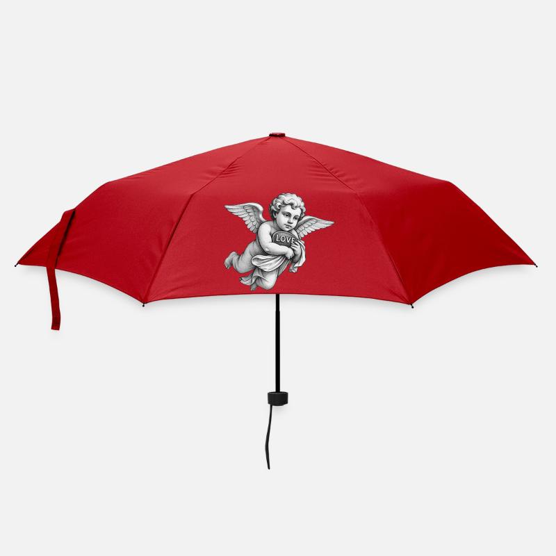 CUPID CHERUB - black & white - Umbrella (small) - red
