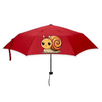 Orangene Schnecke Spiraldesign - Regenschirm (klein) - Rot - Vorne
