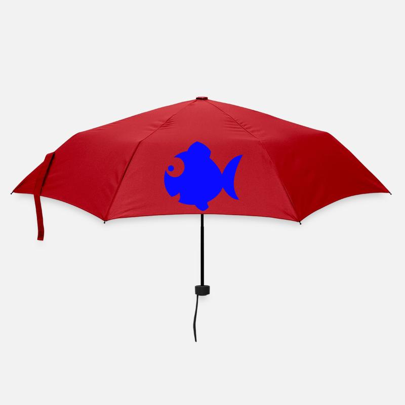 Happy Blue Fish - Umbrella (small) - red