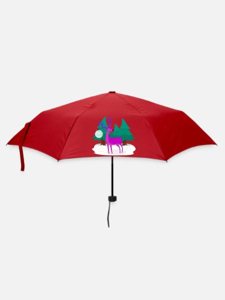 Weihnachtshirsch - Regenschirm (klein) - Rot