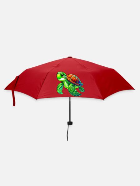 Schildkröte - Regenschirm (klein) - Rot