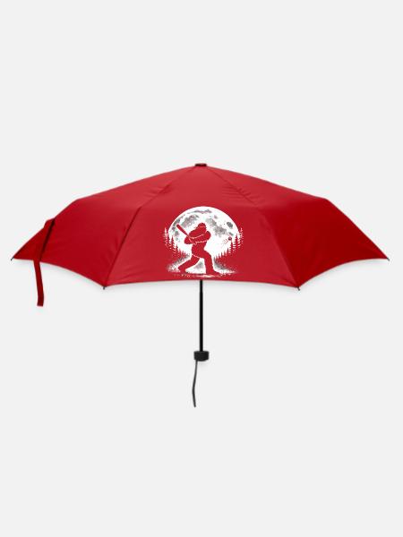 Bigfoot Baseball Spieler - Regenschirm (klein) - Rot