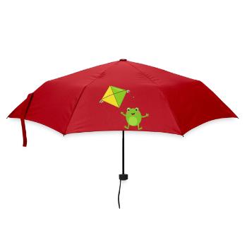 Une grenouille verte fait voler un cerf-volant – Fu - Parapluie standard - rouge - Devant