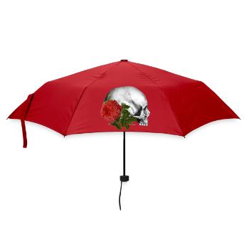 Gothic Wicca Goth Okkult Skullmystic Blumen - Regenschirm (klein) - Rot - Vorne