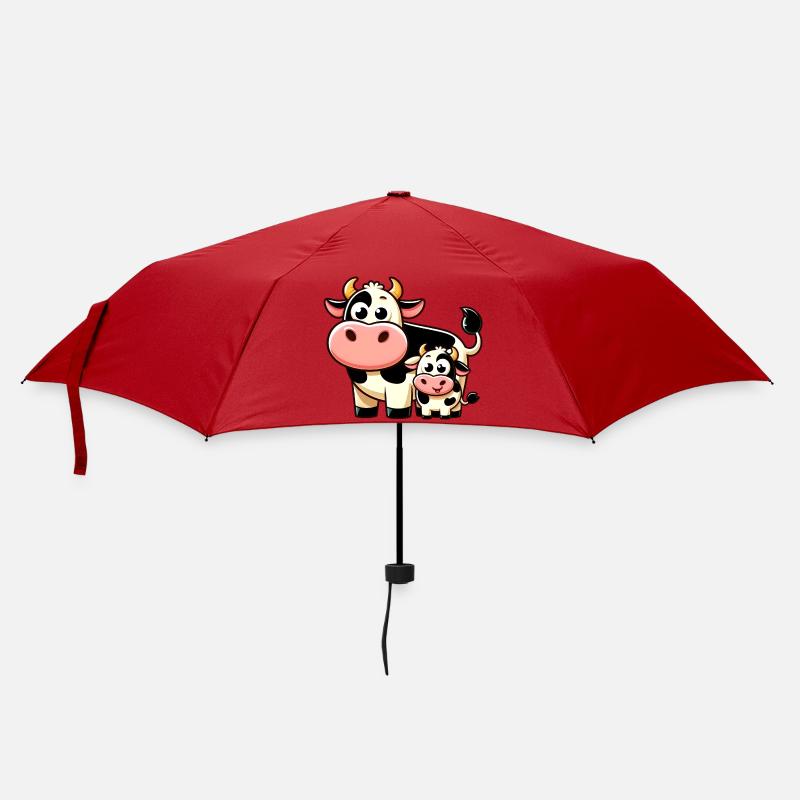 Kuh Kühe - Regenschirm (klein) - Rot