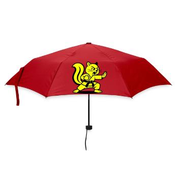 Karate Eichhörnchen! - Regenschirm (klein) - Rot - Vorne