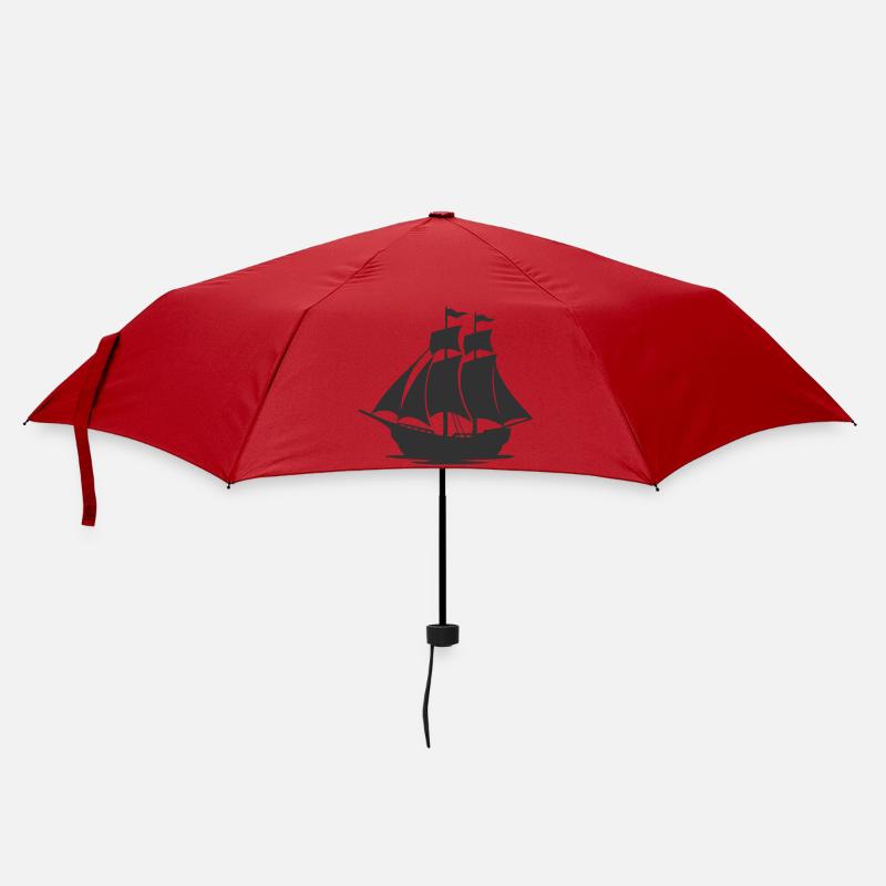 Mysteriöse Silhouette eines Segelschiffs - Regenschirm (klein) - Rot