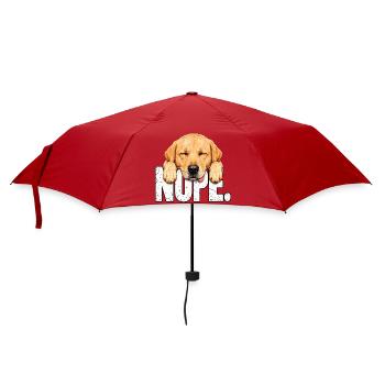 Labrador Nope Müder Hund Shirt - Regenschirm (klein) - Rot - Vorne