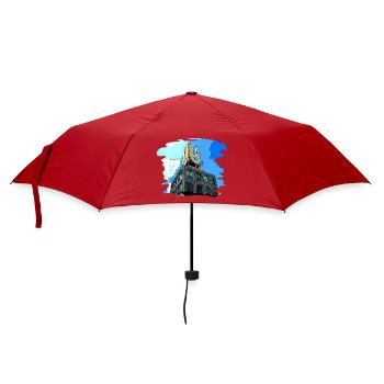 Dortmund U Turm Stadt - Regenschirm (klein) - Rot - Vorne