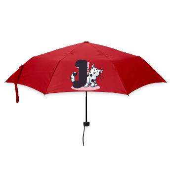 Cat Letter J - Umbrella (small) - red - Front